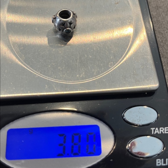 Pandora Sterling Snowflake Blue Stone Slide Charm - Picture 6 of 6